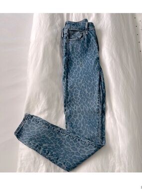 Levi’s Blue Leopard Print High Rise Skinny Jeans Animal Print